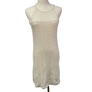 Club Monaco crochet lined mini dress white tank white size S beach vacation